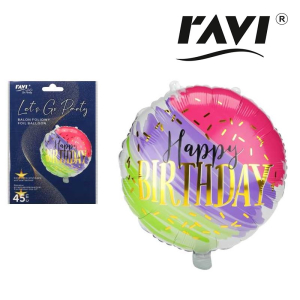 Let's Go Party balon foliowy HAPPY BIRTHDAY RAVI